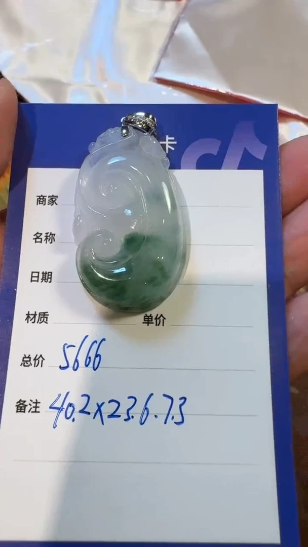 吊坠(不含链)18K金镶嵌翡翠天然翡翠吊坠多样性发其一