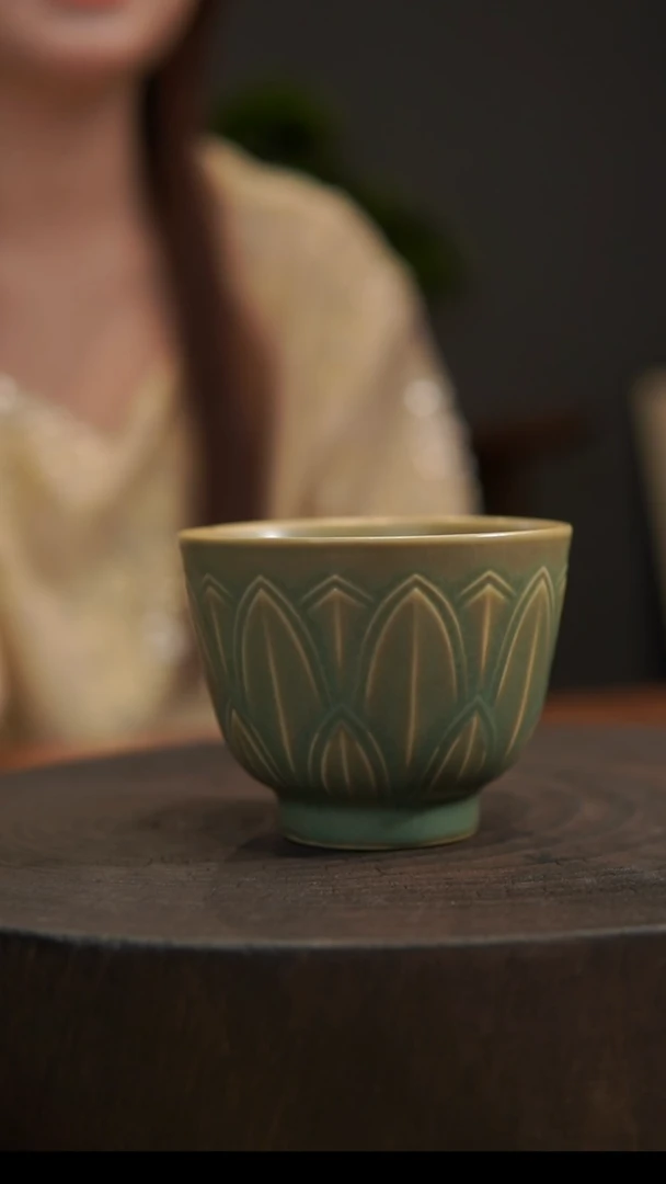 杯子莲花瓣杯 汝州原产地  原矿老釉