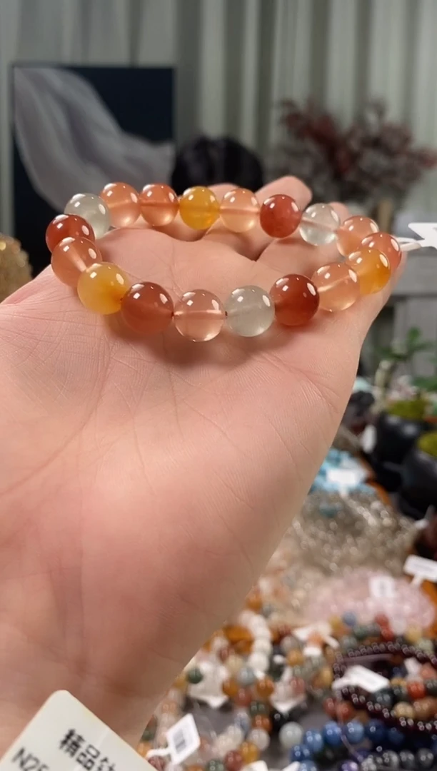 未镶嵌手链水晶彩兔毛