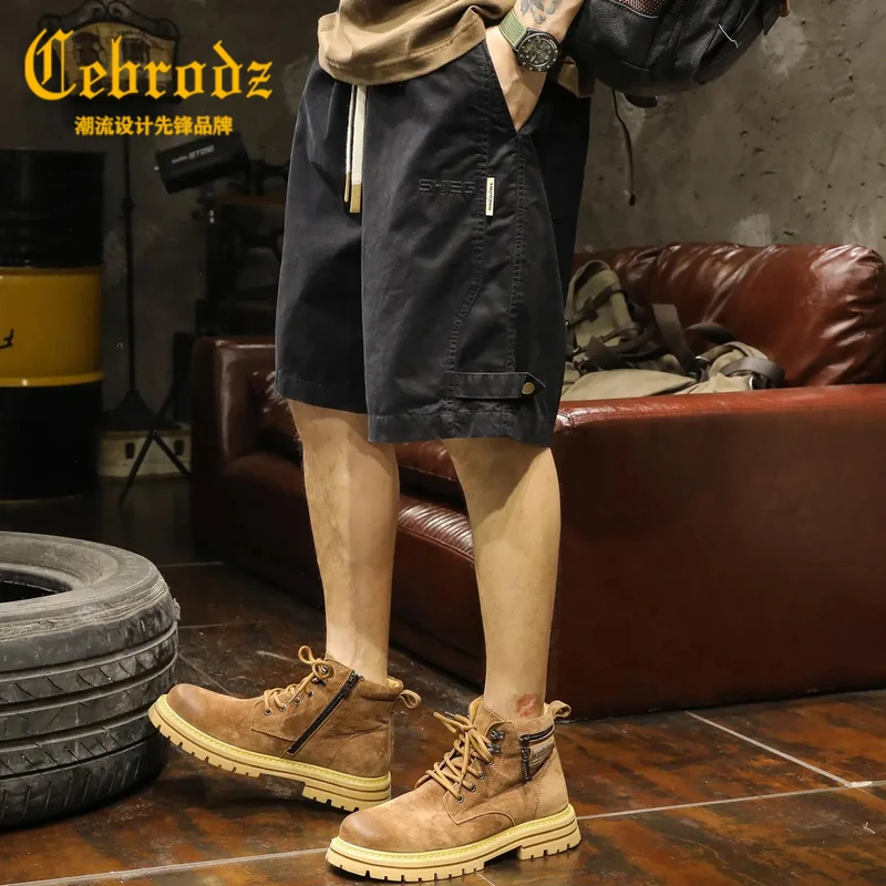 Cebrodz工装短裤男士夏季新款纯棉美式休闲中裤五分裤子大码百搭