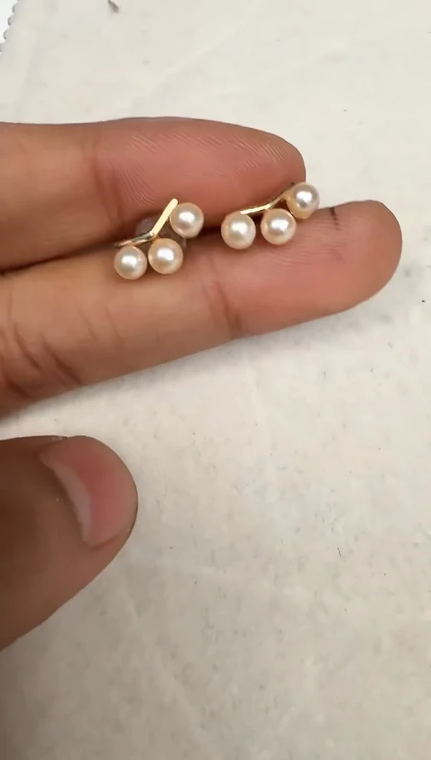 银S925镶嵌耳饰海水珍珠耳钉