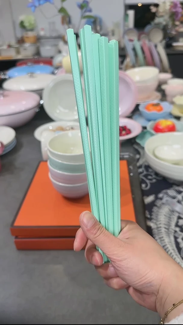 【闪购商品】瓷筷子SPS6双盒装-孔雀青