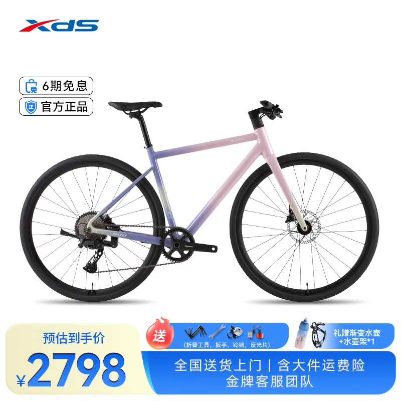XDS/喜德盛极速500平把公路车碳纤维前叉10速油压碟刹