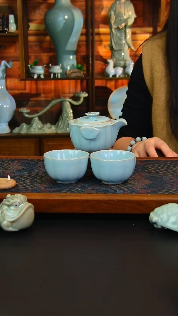 瓷片原矿汝瓷福利快客套，微瑕，简装