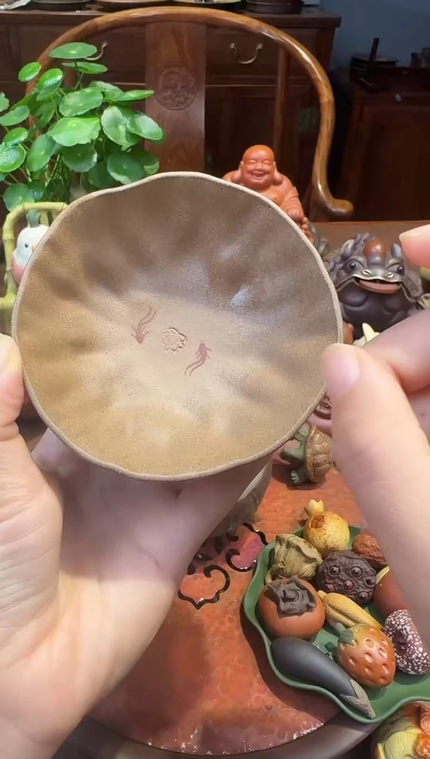 紫砂茶宠紫砂莲韵杯