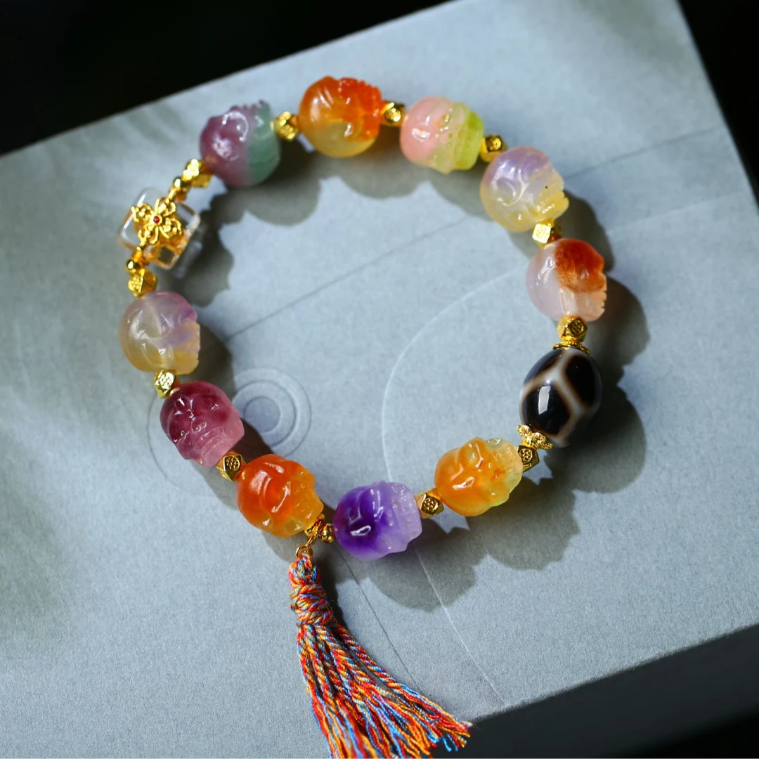 石英石精雕尸陀林主手串（颜色随机）/多样性发其一 SYYSJA4