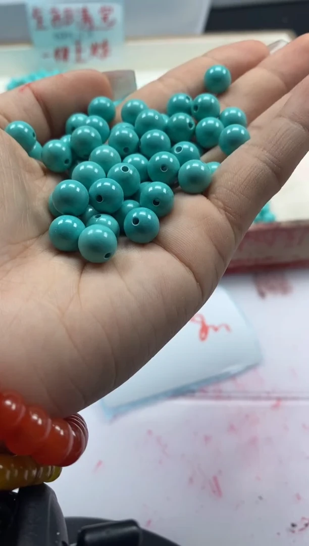 【闪购商品】玛瑙/玉髓颈饰未镶嵌w408原矿绿*松8mm*25颗