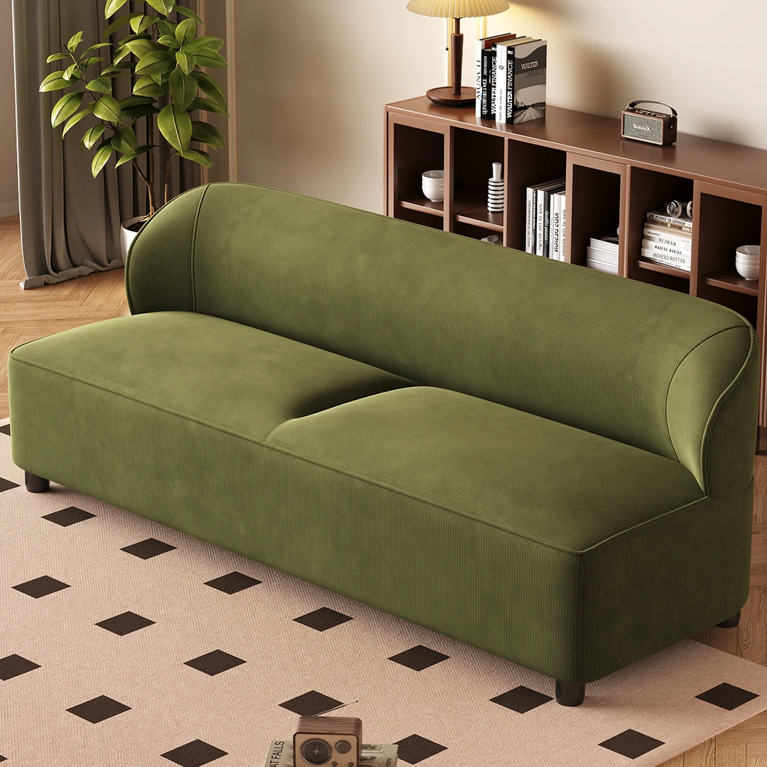 简易布艺沙发客厅灯芯绒小户型店铺休息区服装店新款双人三人沙发