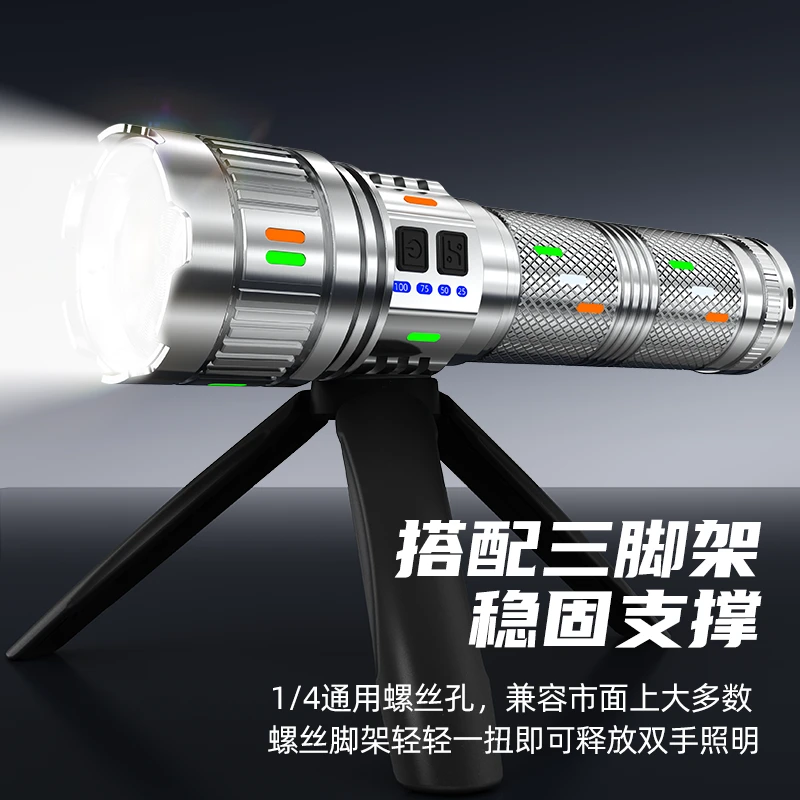 【荧光穿天炮星光版】G456爆亮户外变焦远射大功率高流明强光手电