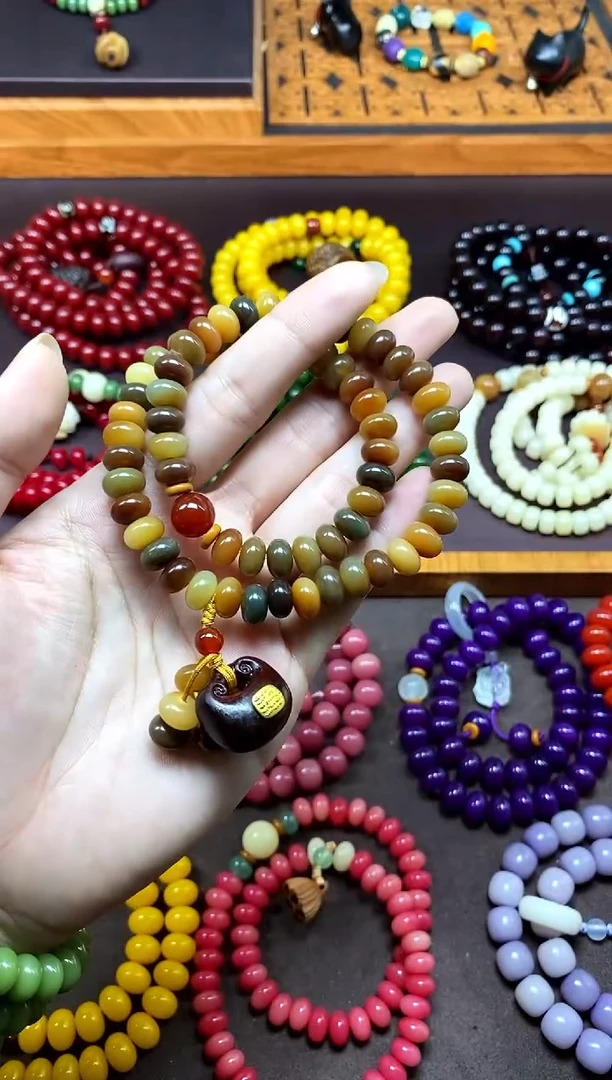 白玉菩提手串敦煌菩提双圈小锁手串