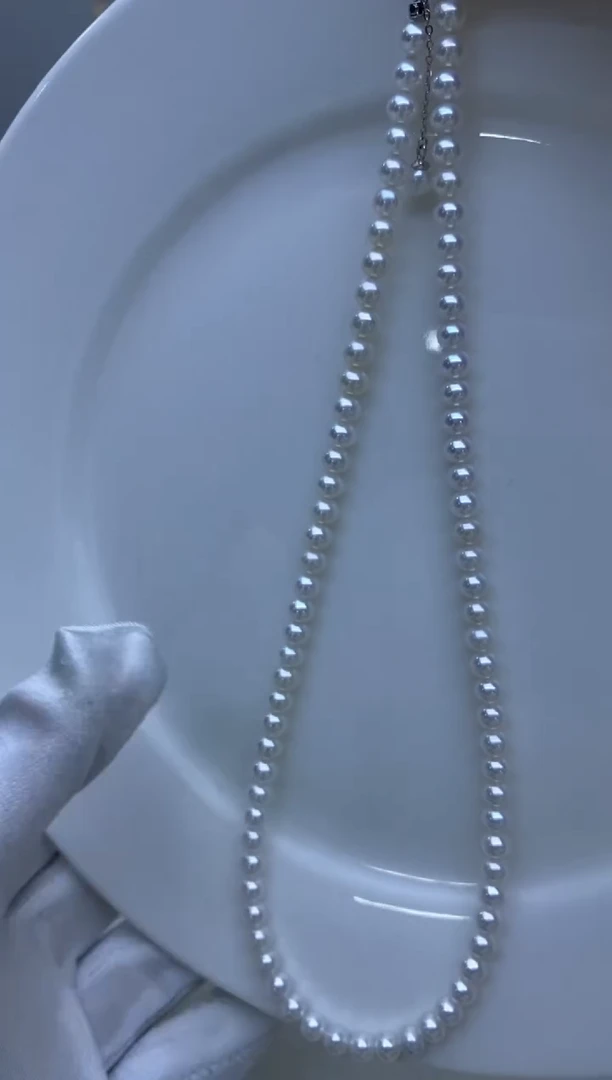 【闪购商品】淡水珍珠项链银S925镶嵌5-6