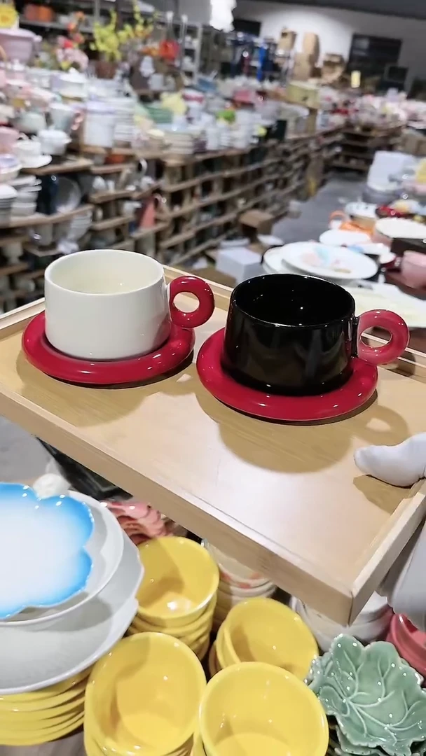 【闪购商品】瓷片2个咖啡杯微瑕 凑满20元包邮