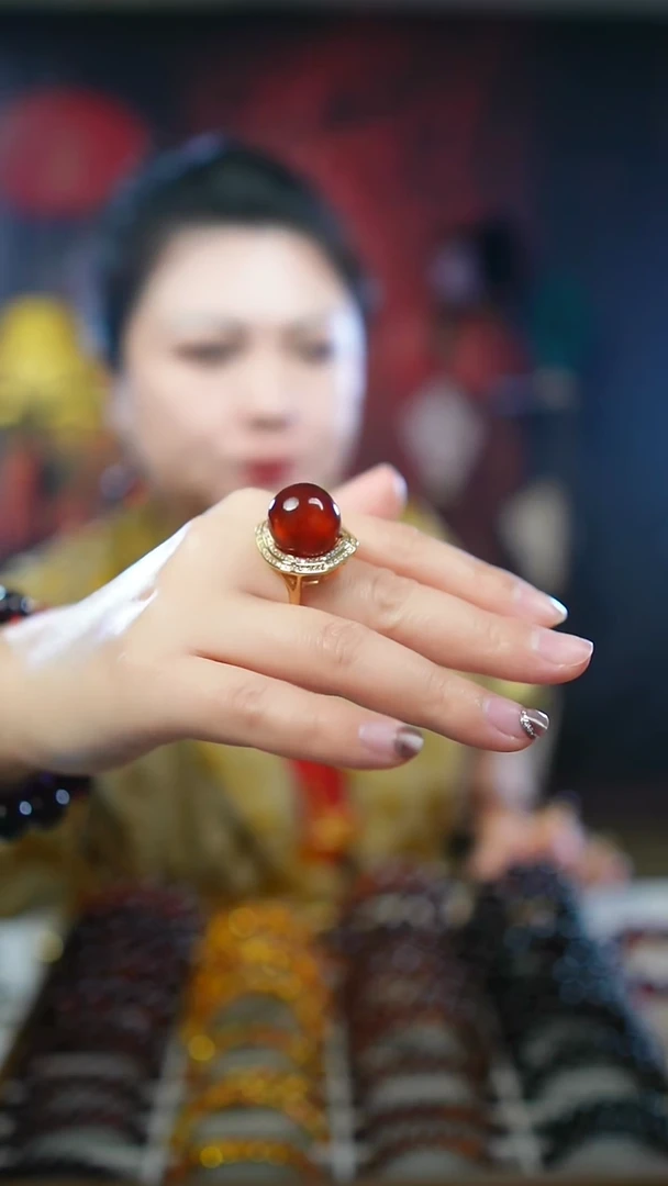 【闪购商品】琥珀戒指未镶嵌血珀戒指17+