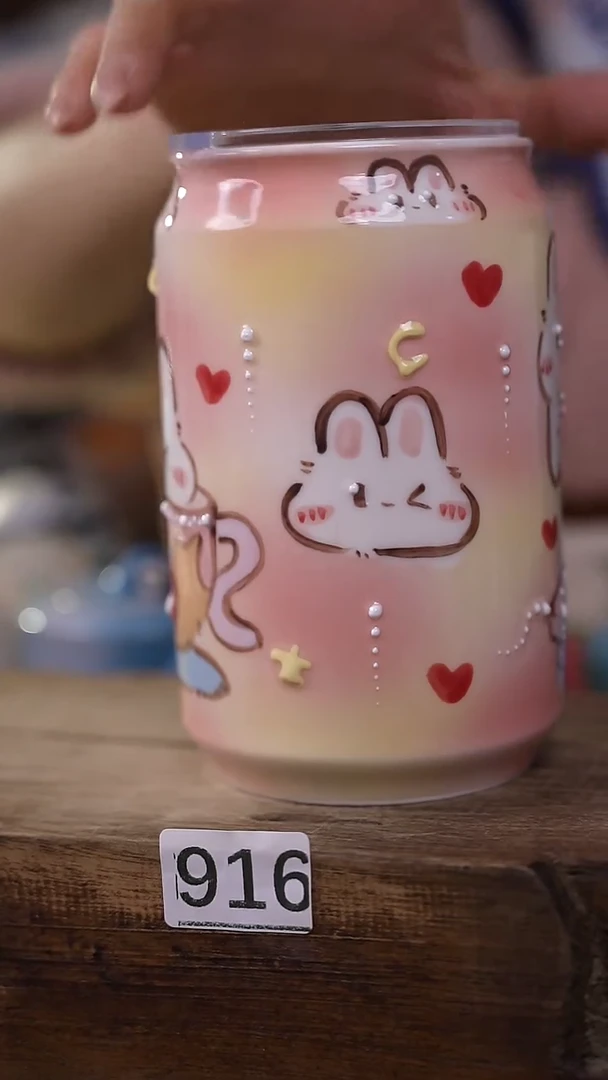 【闪购商品】瓷片福利 可爱手绘卡通可乐杯