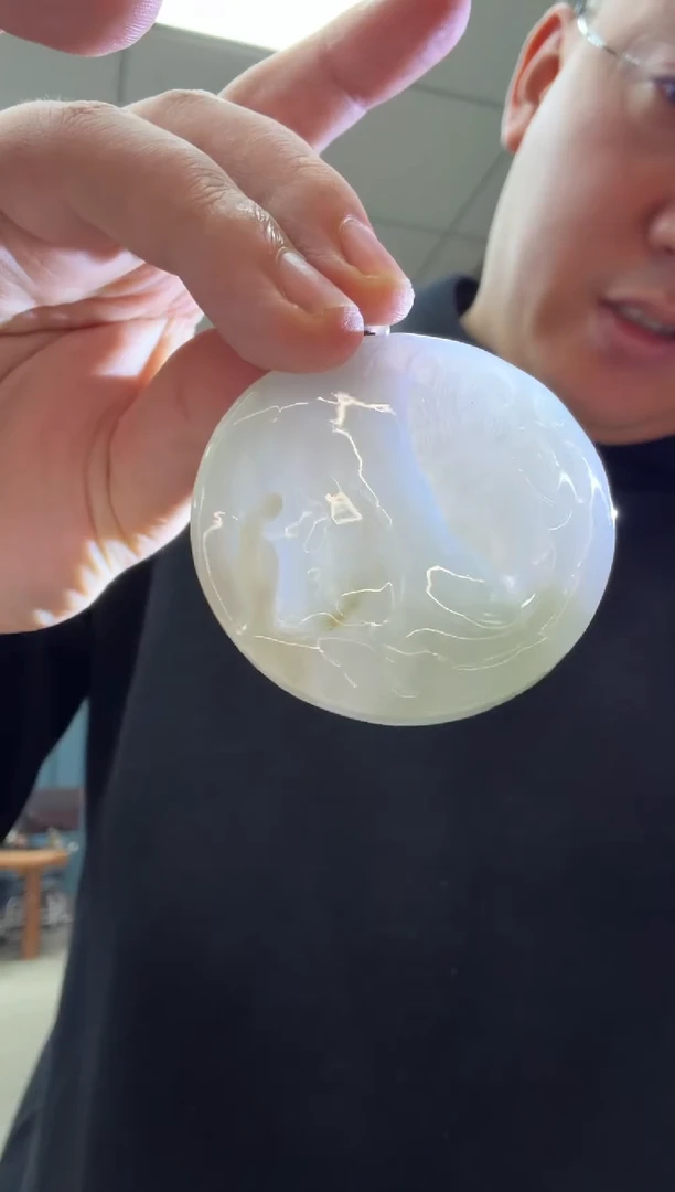 未镶嵌挂件翡翠A货翡翠孤品国雕谢林工