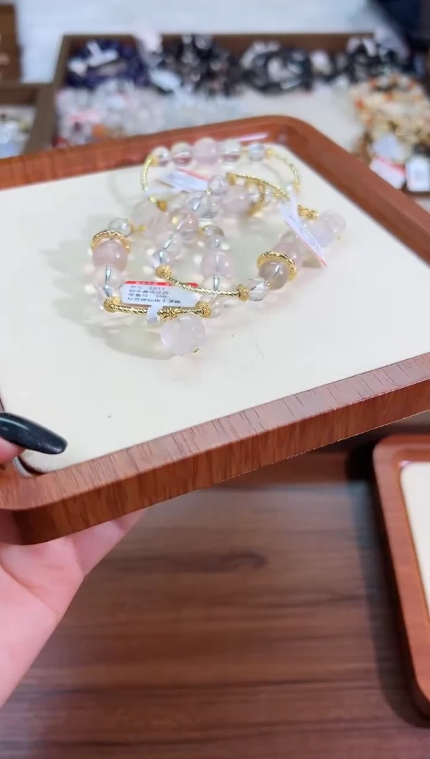 【闪购商品】水晶手链未镶嵌粉水晶L031天然默认微瑕  多样性发货