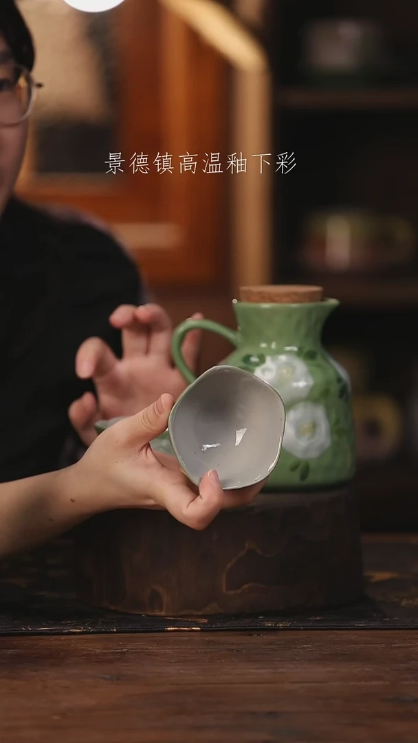 陶瓷景德镇高温釉下手绘陶瓷@L653@