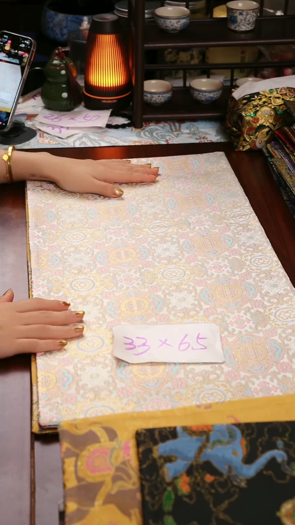 【微瑕吉祥如意双面】中国风干泡织锦茶席33*65