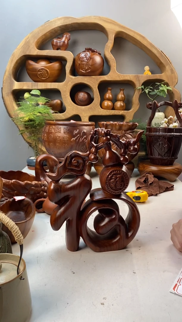 香樟木丑*A48福字摆件/尺寸