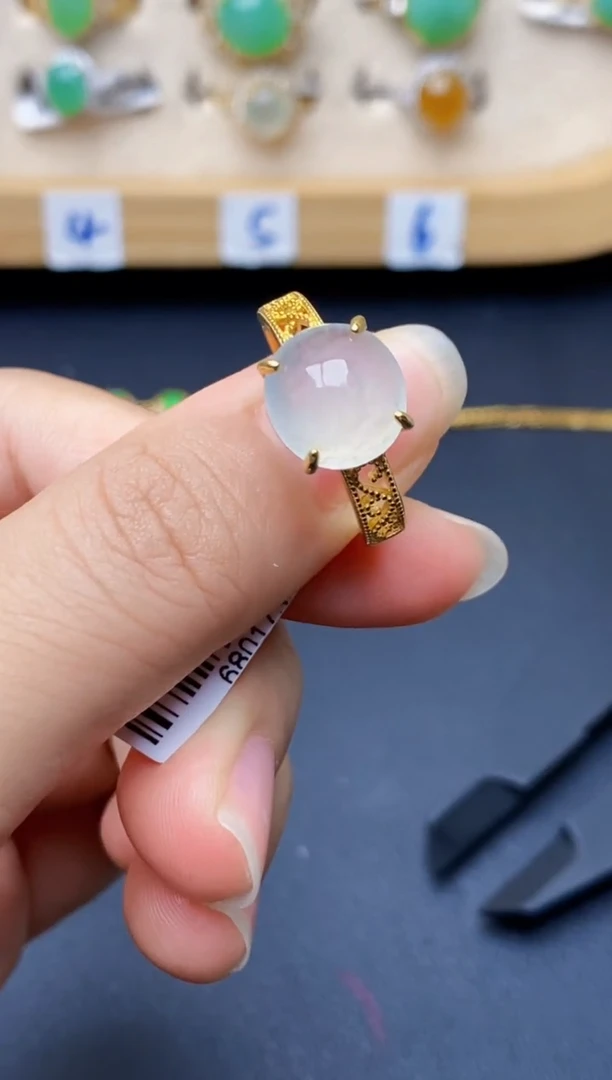 银S925镶嵌戒指翡翠7116