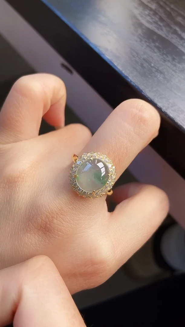 银S925镶嵌戒指翡翠12