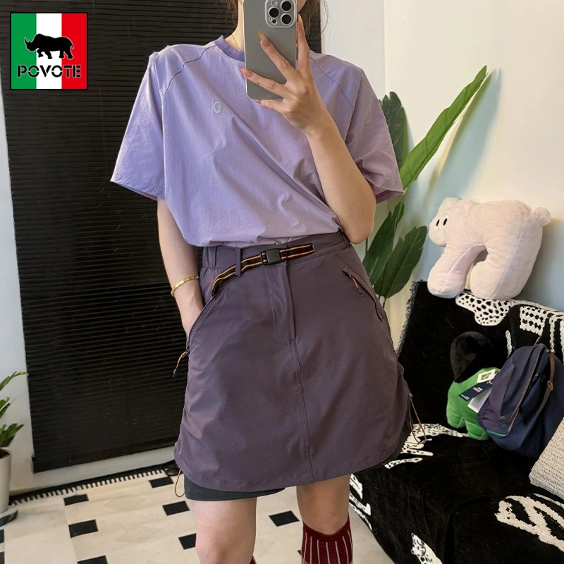 保威特·犀牛工装裤女士新款夏季山系防走光半身裙运动小个子短裙