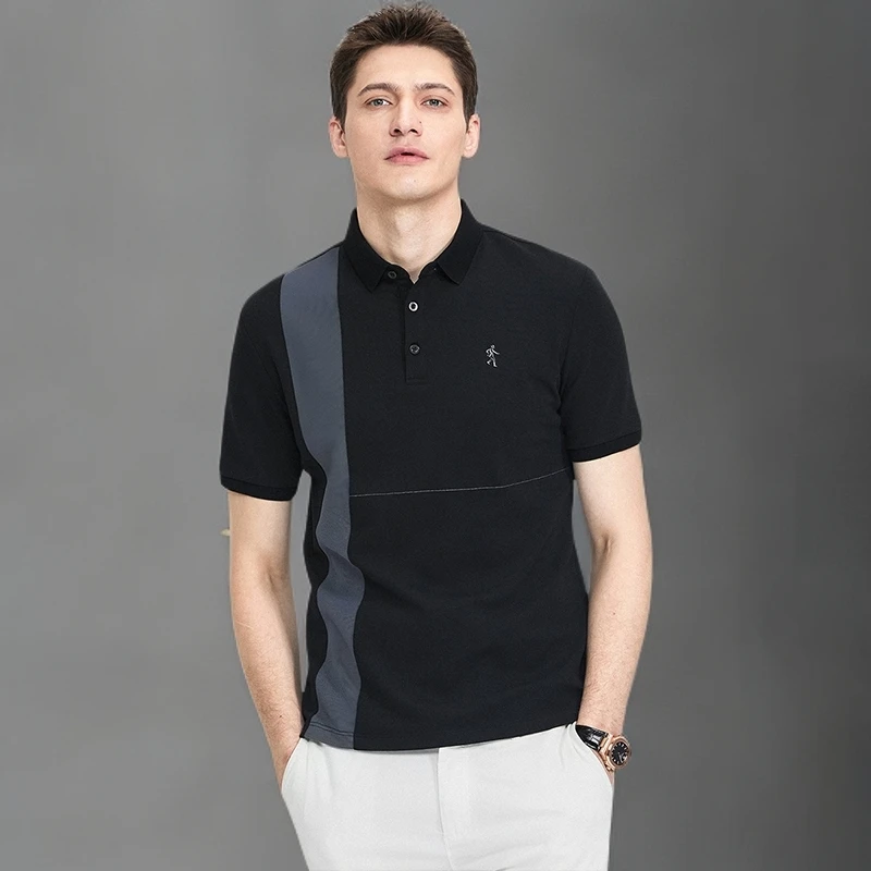 2025新款时尚轻奢百搭翻领短袖T恤男2025夏季新款透气索罗娜Polo