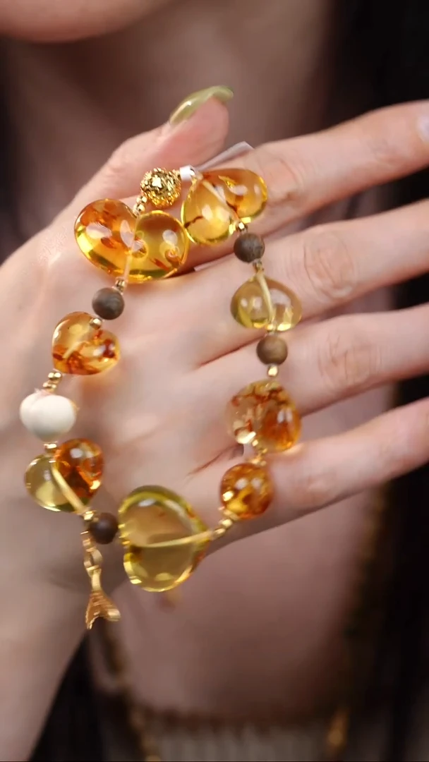 手串琥珀银S925镶嵌手串