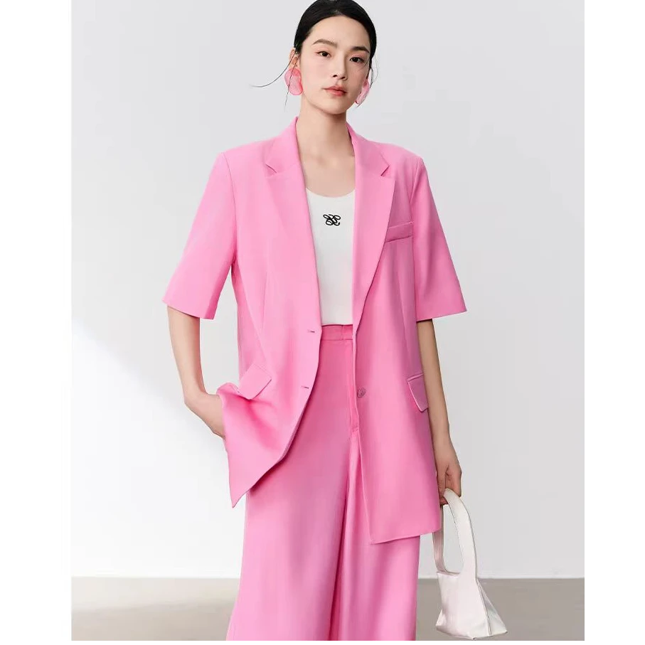曼德诗新款西装短袖设计师气质款短袖Y423110871