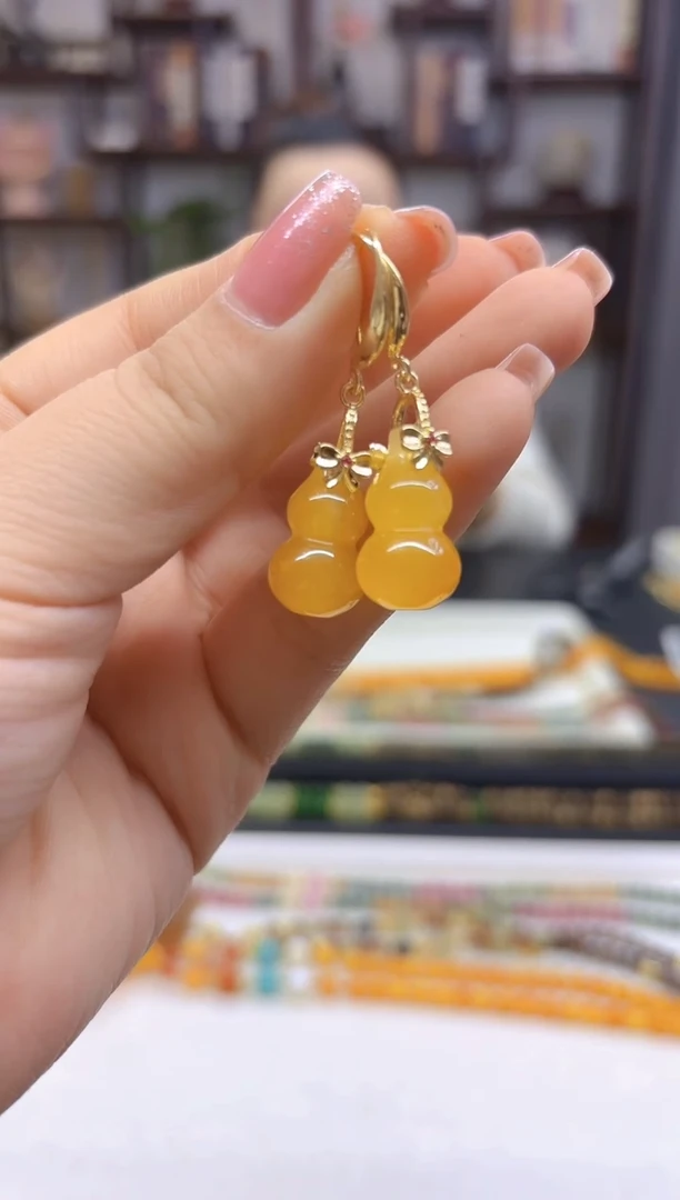 【闪购商品】翡翠耳饰14K金镶嵌耳勾E660