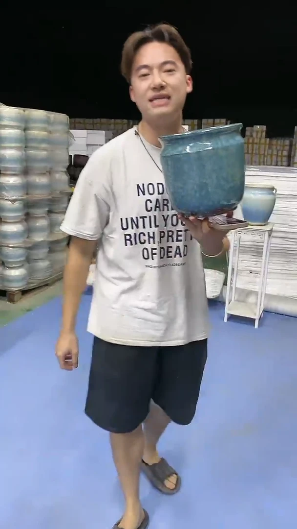 宜兴紫砂粗陶花盆