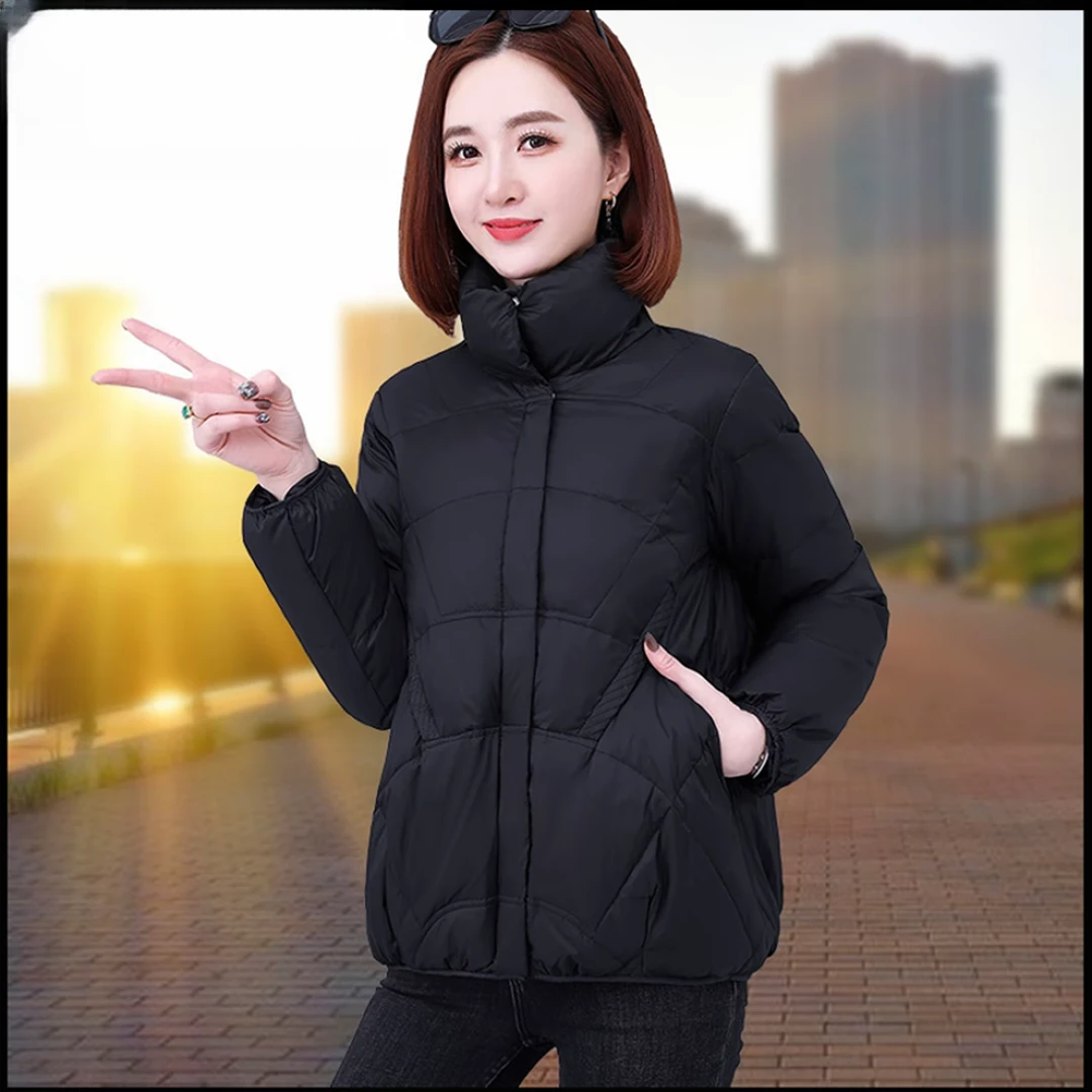 保暖欧美风短款立领冬季时尚款羽绒服
