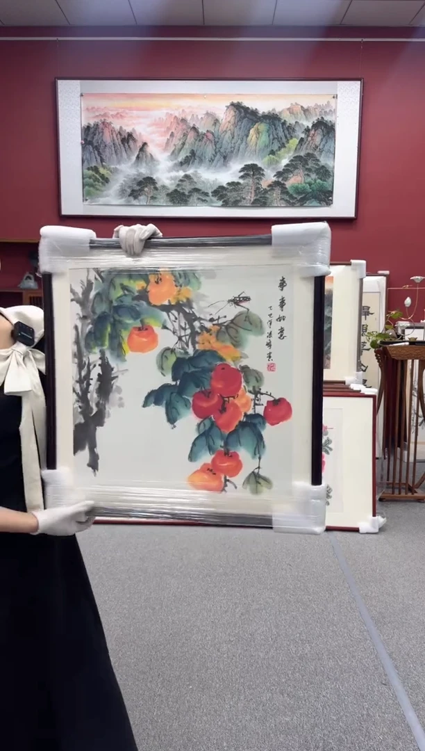 国画手绘 60*60事事如意