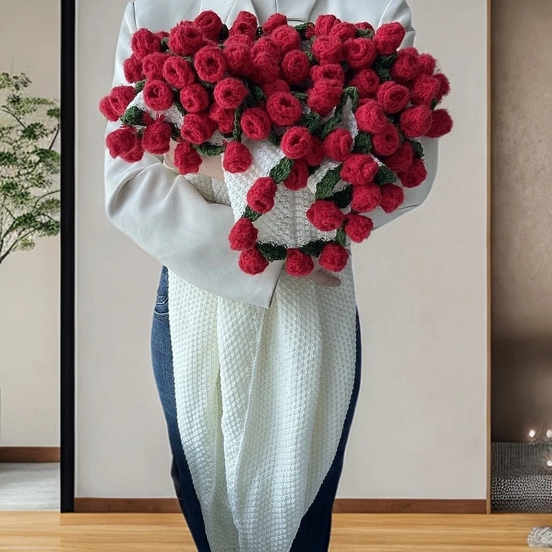 【成品发货】DIY花束毯子送女朋友红玫瑰毛毯520情人节礼物520礼物