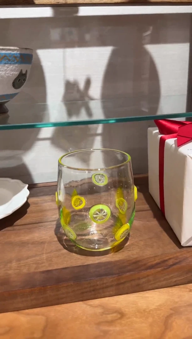 陶日本陶艺作家手作器物柠檬玻璃杯