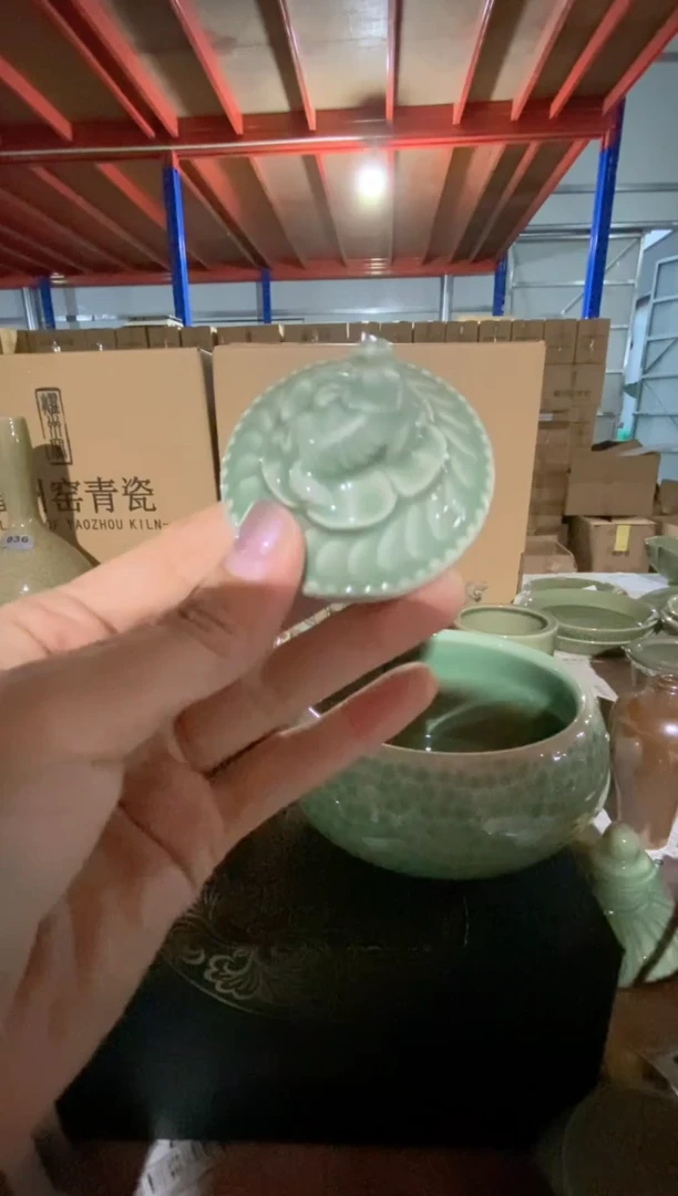 瓷片瑕疵处理 小号狮子盖  一个