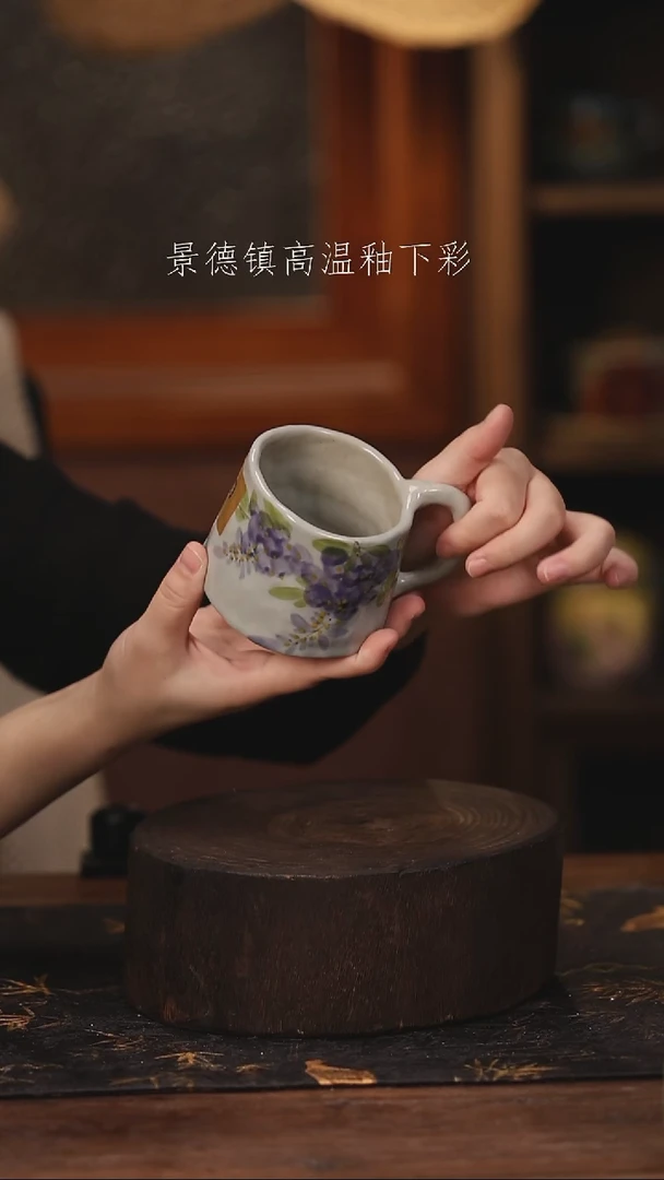 陶瓷景德镇高温釉下手绘陶瓷@L080@