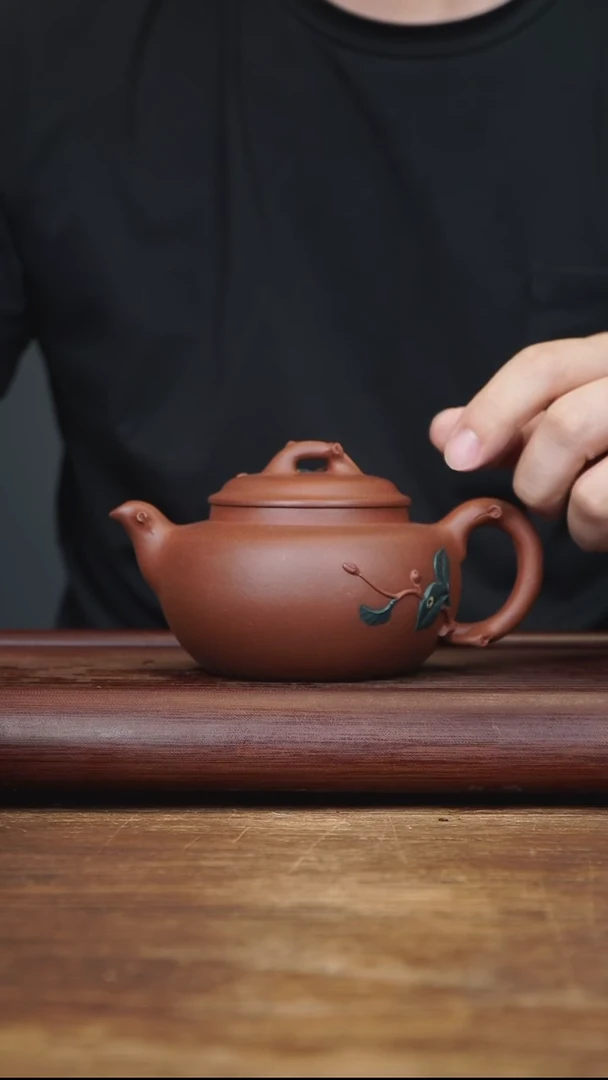 茶壶紫砂370ml 国工作品 含苞待放 清水泥