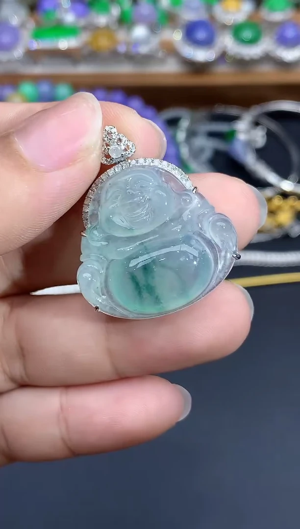 翡翠18K金镶嵌颈饰484-春日珠宝