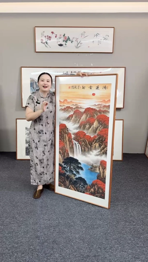 国画鸿运当头155*76手绘作品