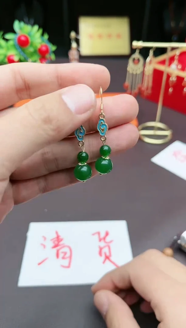 【闪购商品】玛瑙/玉髓耳钉银S925镶嵌113000