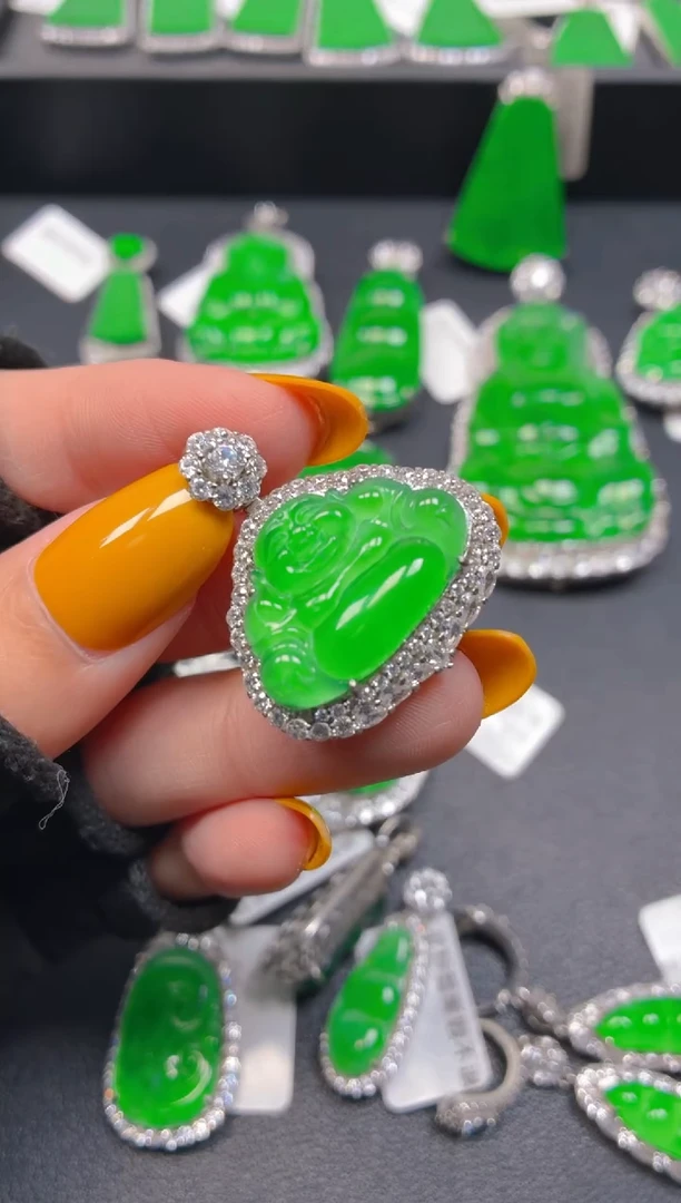 吊坠(不含链)银S925镶嵌翡翠碧****香11188