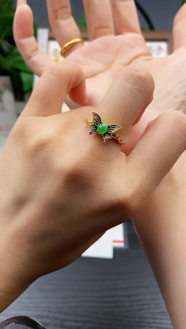 银S925镶嵌戒指翡翠12