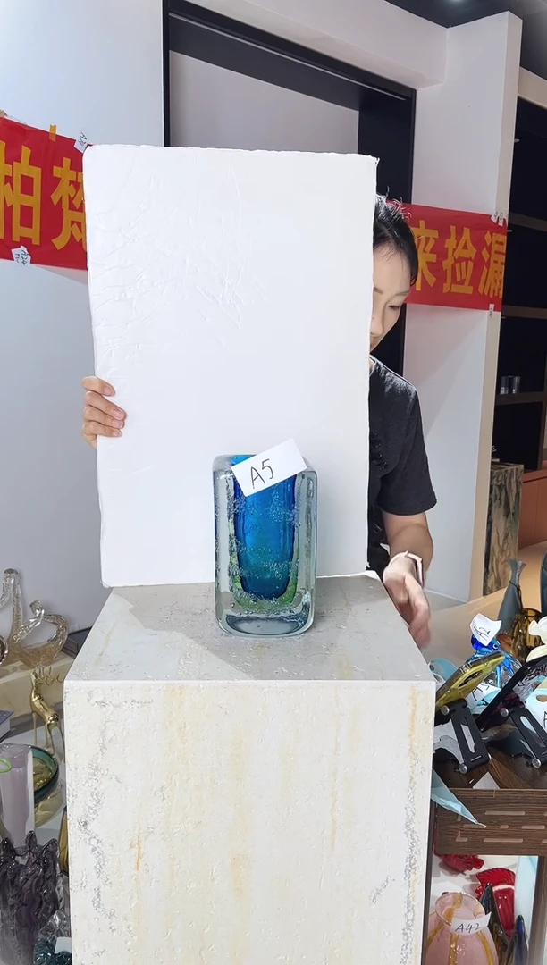 琉璃蓝色花瓶清仓A5
