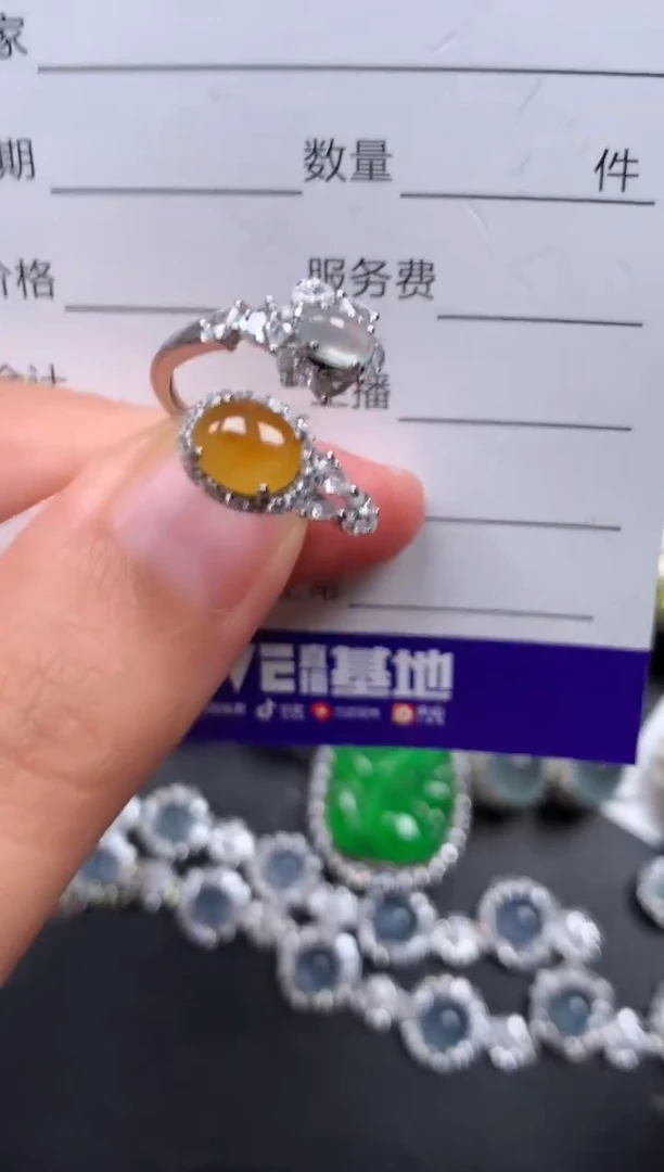 银S925镶嵌戒指翡翠281