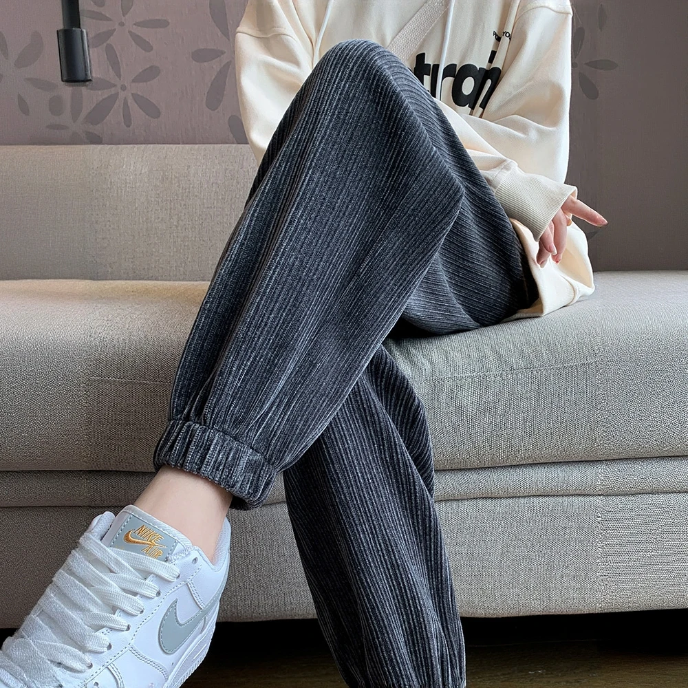 仓石一树潮牌秋冬季灯芯绒裤子男士美式雪尼尔卫裤宽松束脚休闲裤