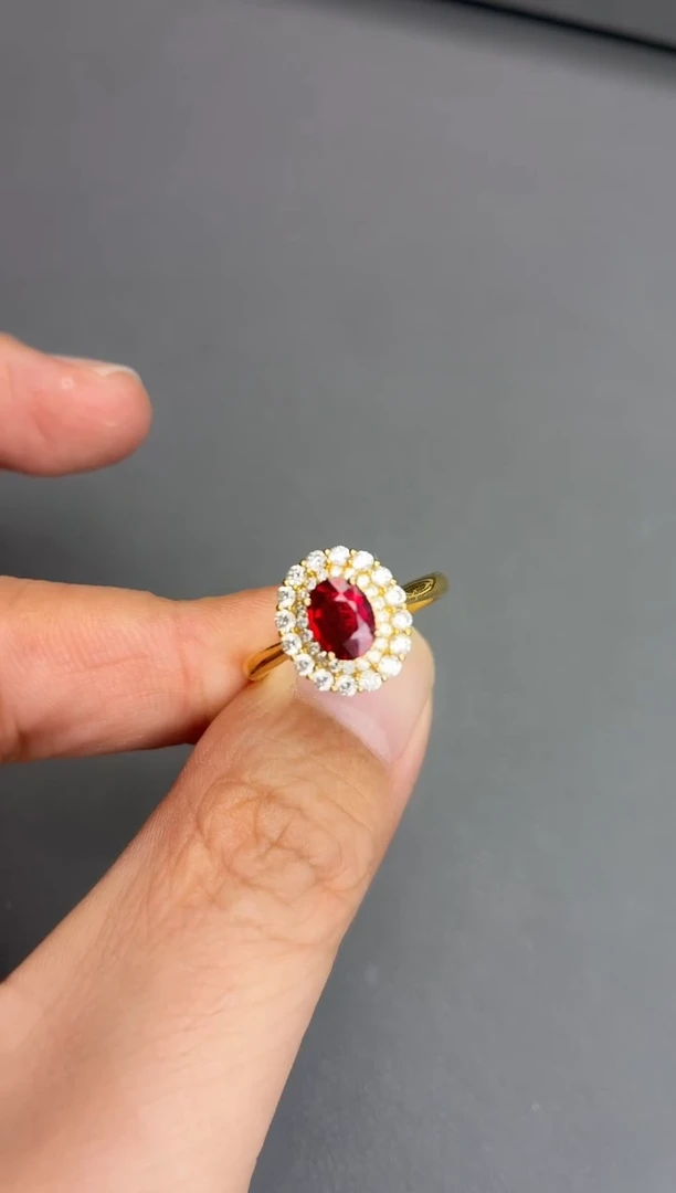 18K金镶嵌戒指红宝石1.05ct/无烧鸽血红/七天鉴赏