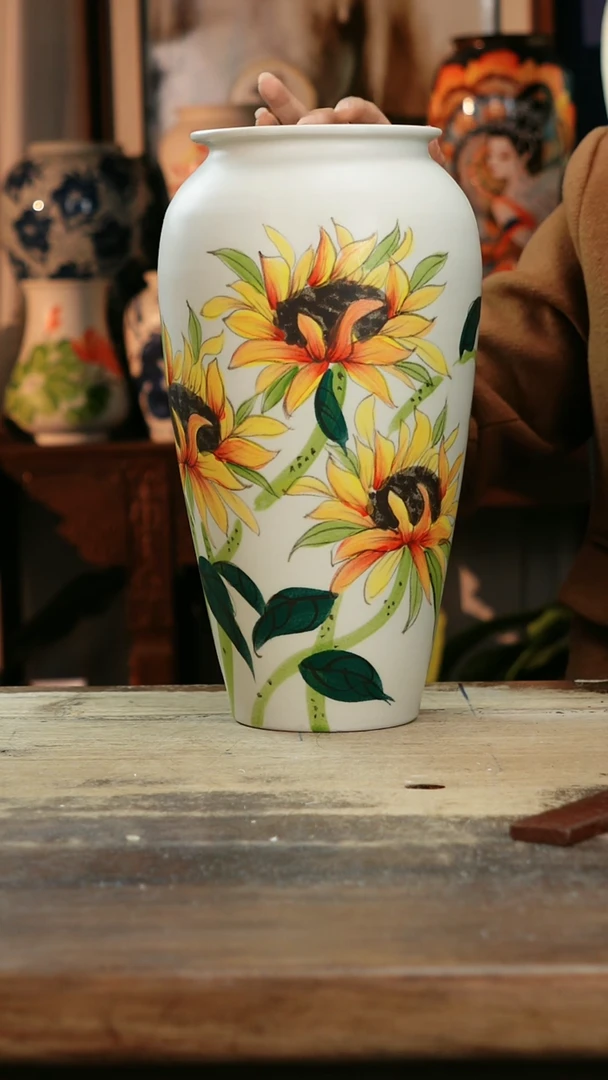 【闪购商品】瓷片景德镇纯手工釉下彩精品花瓶