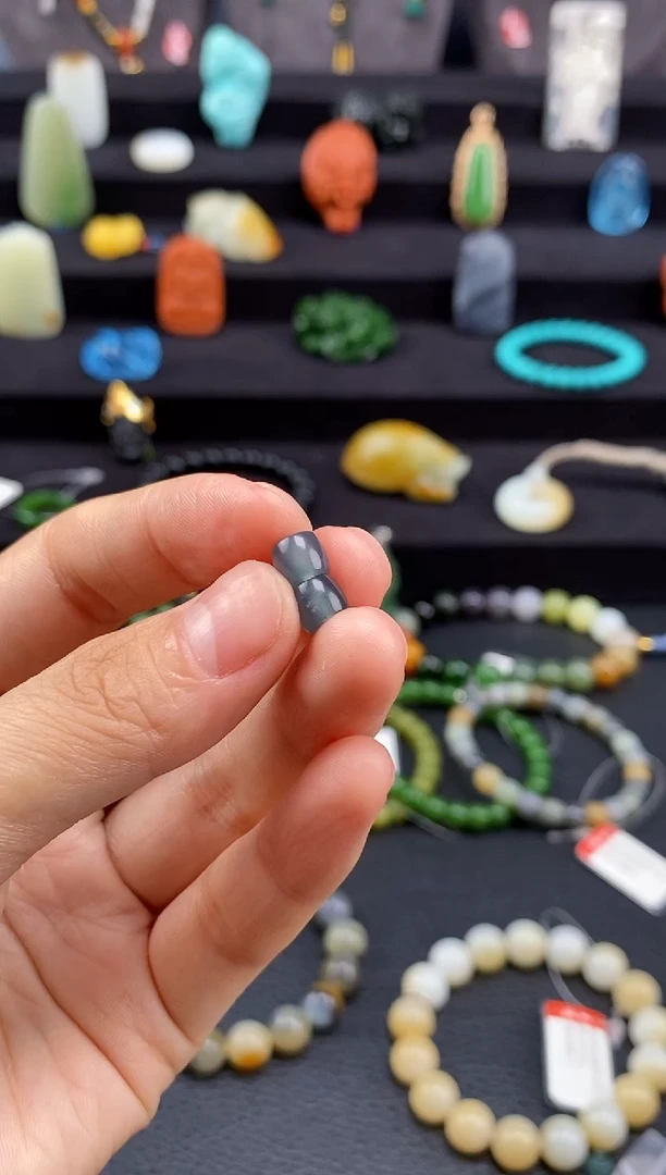 未镶嵌手串翡翠不***^单珠2颗