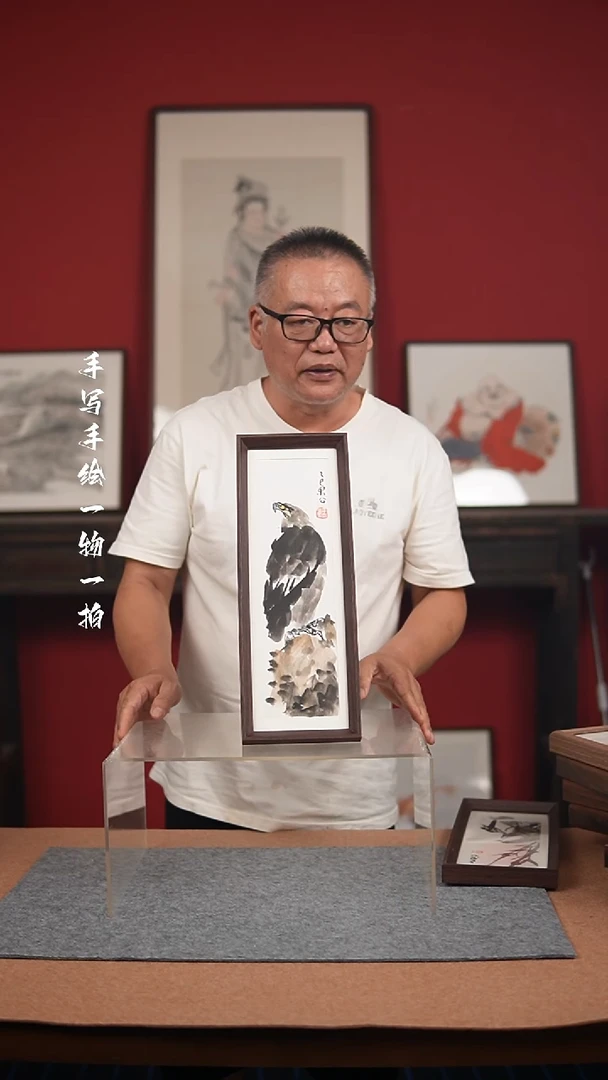 国画手绘-15*42摆台花鸟